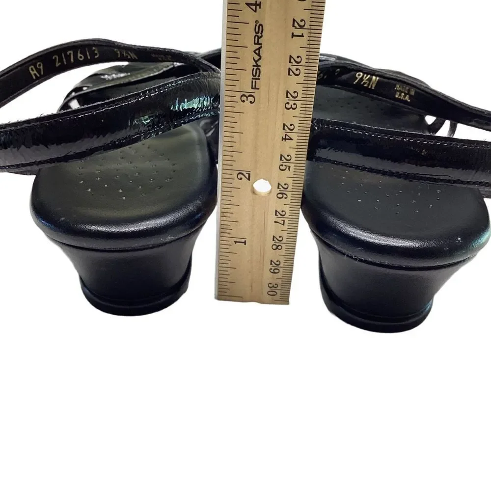 SAS Women's Sandal Tripad Comfort Black Patent Leather 9.5 N Made in USA